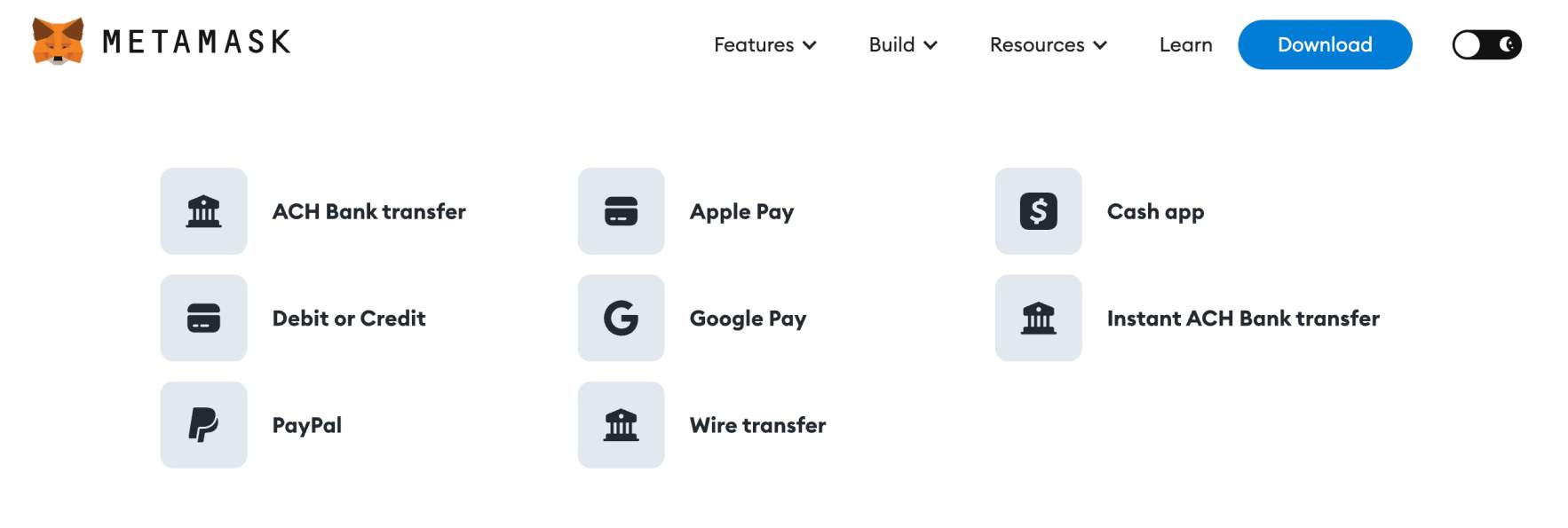 MetaMask buy crypto